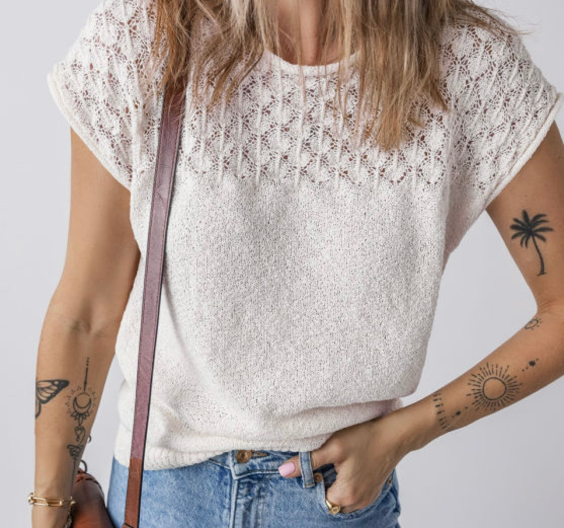 Eyelet Knit Sweater